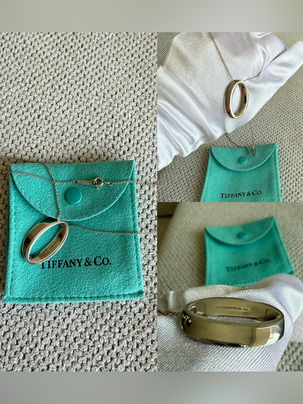 Authentic Tiffany & Co 925 Sterling Silver Oval pendant necklace